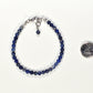 4mm Sodalite Bracelet with Clasp beside a dime.