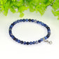 4mm Sodalite Bracelet with Tibetan silver Initial charm