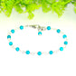 4mm Turquoise Beaded Link Bracelet with clasp.