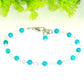 Close up of 4mm Turquoise Beaded Link Bracelet.