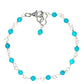 Top view of 4mm Turquoise Beaded Link Bracelet.