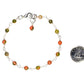 4mm Unakite Jasper Link Bracelet beside a dime.