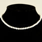 Close up of 4mm White Howlite Choker Necklace.