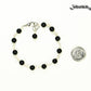 6mm Black Obsidian Link Chain anklet beside a dime.