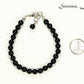 6mm Black Obsidian Beaded Anklet beside a dime.