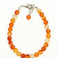Top view of 6mm Carnelian Anklet.