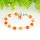 6mm Carnelian Link Bracelet for Women with clasp.