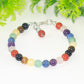6mm Chakra Gemstone Anklet with Clasp and a dangle.