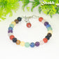 6mm Chakra Gemstone Bracelet with Clasp and a dangle.