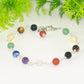 6mm Chakra Gemstone Link Anklet with Clasp and a dangle.