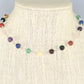 6mm Chakra Gemstone Link Choker Necklace displayed on a bust.