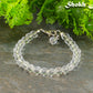 Close up of 6mm Clear Quartz Beaded Anklet.