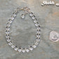 6mm Clear Quartz Beaded Anklet beside a dime.