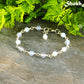 6mm Clear White Opal Link Chain anklet with clasp.