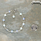 6mm Clear White Opal Link Chain anklet beside a dime.