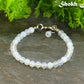 6mm Clear White Opalite Beaded Anklet for women.