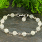 6mm Green Jade Link Anklet with clasp and a dangle.