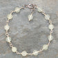 Top view of 6mm Green Jade Link Anklet.