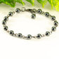 Close up of 6mm Hematite Link anklet for Women.