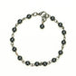 Top view of 6mm Hematite Link anklet for Women.