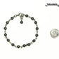 6mm Hematite Link anklet for Women beside a dime.