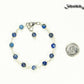 6mm Lapis Lazuli Link Chain anklet beside a dime.