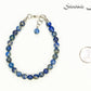6mm Lapis Lazuli Beaded Anklet beside a dime.