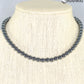 6mm Natural Hematite Choker Necklace displayed on a bust.