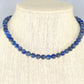 6mm Natural Lapis Lazuli Choker Necklace displayed on a bust.