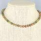 6mm Natural Unakite Choker Necklace displayed on a bust.