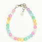 Top view of 6mm Rainbow Selenite Anklet.