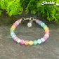Close up of 6mm Rainbow Selenite Anklet.