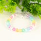 Close up of 6mm Rainbow Selenite Anklet.