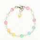 Top view of 6mm Rainbow Selenite Link Anklet.