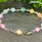 Close up of 6mm Rainbow Selenite Link Anklet.