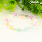 6mm Rainbow Selenite Link Anklet on white background.
