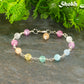 6mm Rainbow Selenite Link Bracelet with clasp and a dangle.
