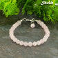 6mm Rose Quartz Beaded Anklet for women.
