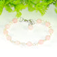 Close up of 6mm Rose Quartz Link Bracelet.