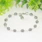 6mm Silver Hematite Link Anklet with Clasp and a dangle.