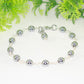 6mm Silver Hematite Link Bracelet with Clasp and a dangle.