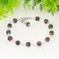 6mm Smoky Quartz Beaded Link Anklet with Clasp and a dangle.