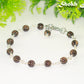 6mm Smoky Quartz Link Bracelet with Clasp and a dangle.