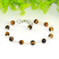 6mm Tiger's Eye Link Chain Bracelet with clasp.