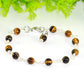 Close up of 6mm Tiger's Eye Link Chain Bracelet.