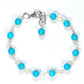 Top view of 6mm Turquoise Howlite Bracelet.