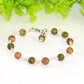 6mm Unakite Jasper Link Bracelet with clasp.