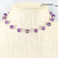 8mm Amethyst Crystal Link Choker Necklace displayed on a bust.