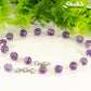 8mm Amethyst Crystal Link Choker Necklace with lobster claw clasp, extender chain and a dangle.