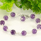 8mm Amethyst Link Chain Anklet with clasp and a dangle.